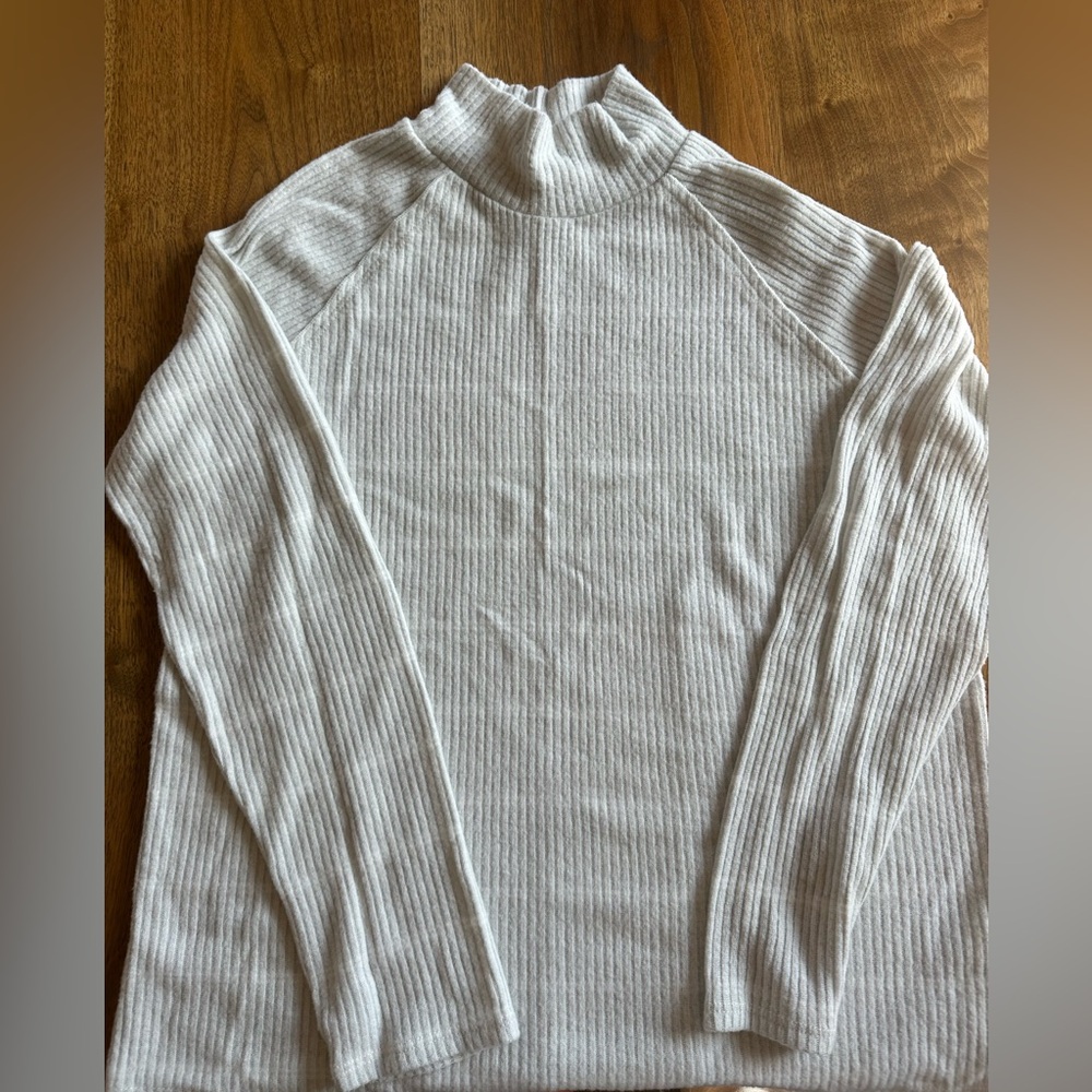 Extremely soft light gray with barely visible white stripes so soft